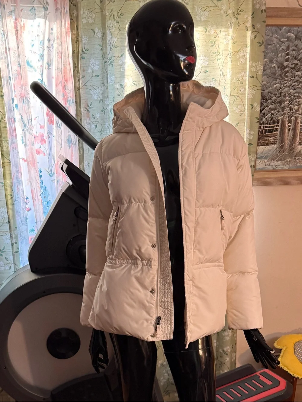 Ralph Lauren White Hooded Puffer Jacket